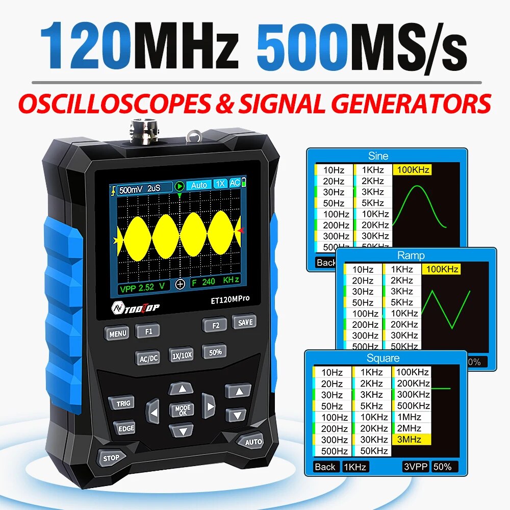 TOOLTOP ET120MPro Portable 120 - đánh giá và giá Signal Generator Spectrum Analyzer